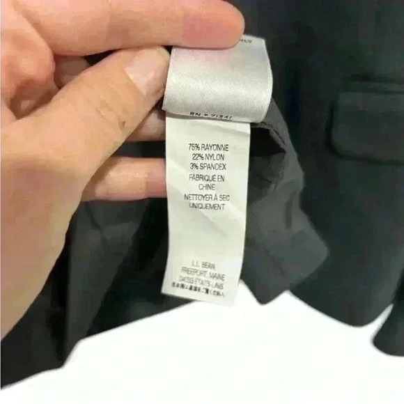 LL Bean Signature Blazer Grey Rayon Nylon Spandex Lined Professional Business 4 - Picture 6 of 10